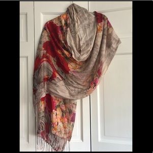 Floral Silk Pashmina Shawl