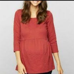 Pea in the Pod rust peplum top size small