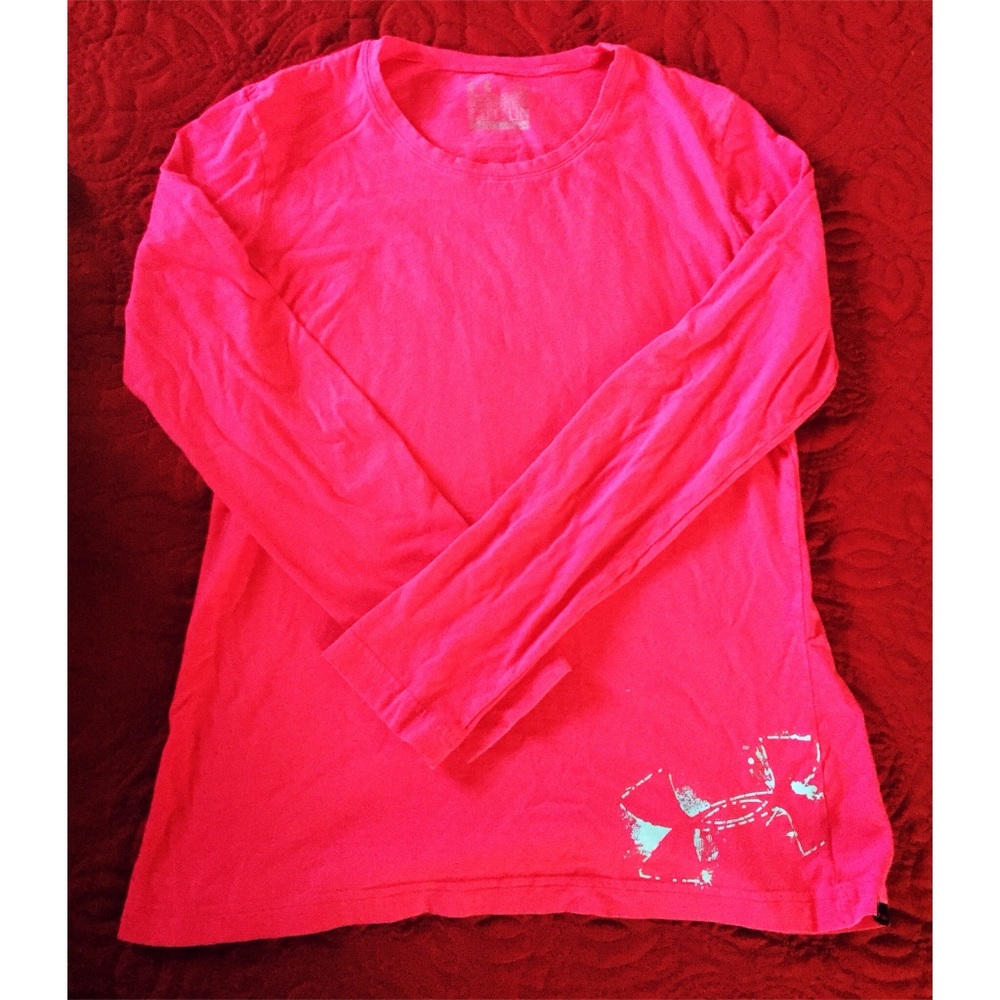 Pink & Aqua Blue Under Armour Long Sleeve Tee