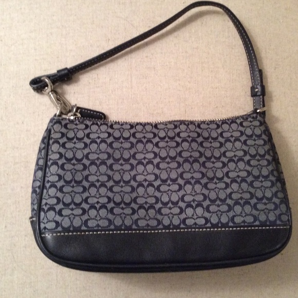 Coach Signature Small Shoulder Bag Blue - Picture 1 of 4
