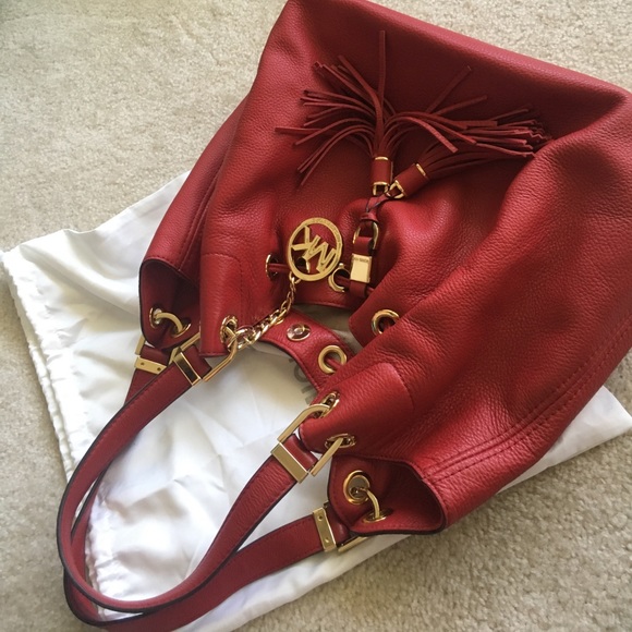 EUC Michael Kors leather deep red shoulder bag - Picture 8 of 8