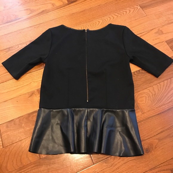 Willi Smith vegan leather peplum top - Picture 2 of 4