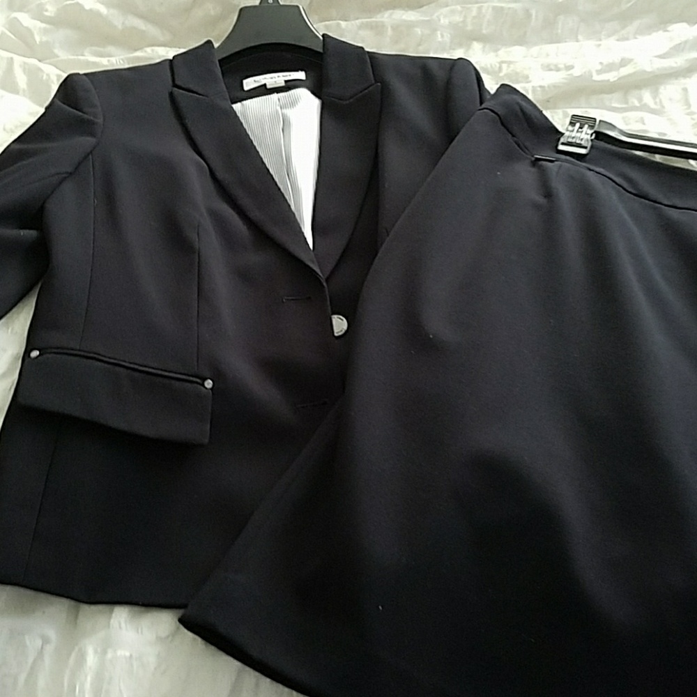 Calvin Klein Navy Blue Suit Skirt