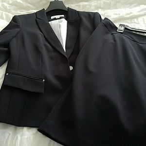 Calvin Klein Navy Blue Suit Skirt