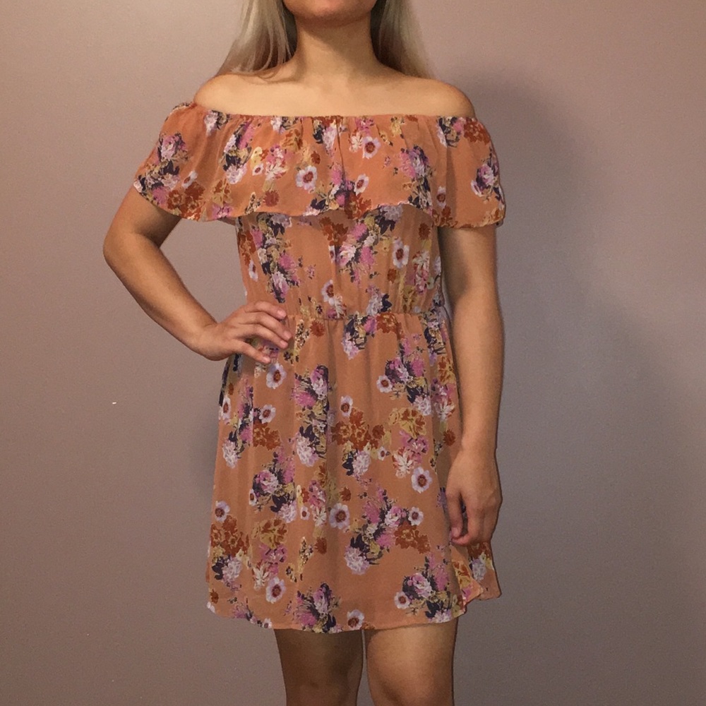 Off-the-shoulder Floral Dress