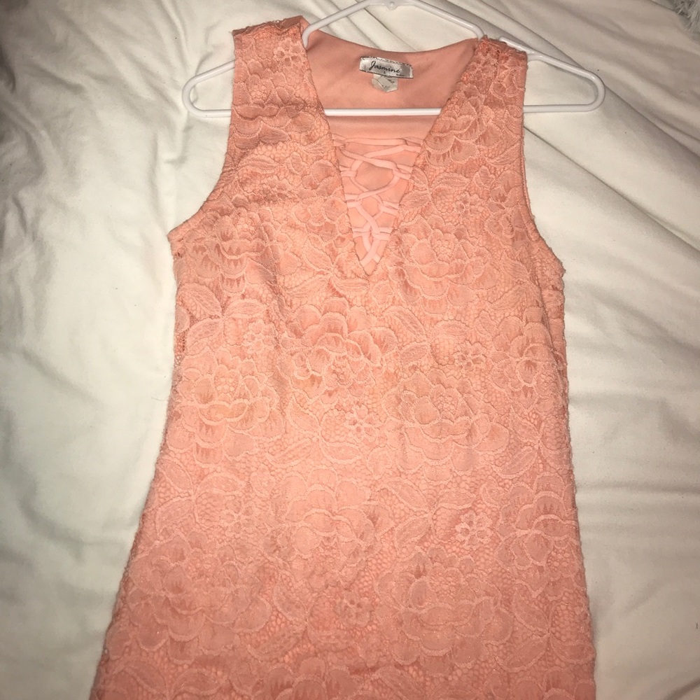 Pink lace dress