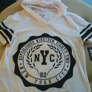 Graphic On Fire hooded top in size 2X