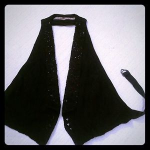 Vintage Designer Tuxedo Style Open Back Halter top