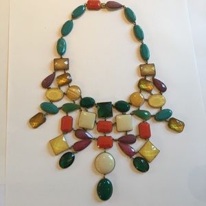 Beautiful multi-color stone bib necklace! Beautiful multi-color stone bib necklace!