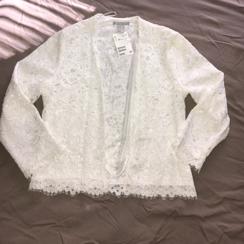 White lace blazer from H&M new with tags