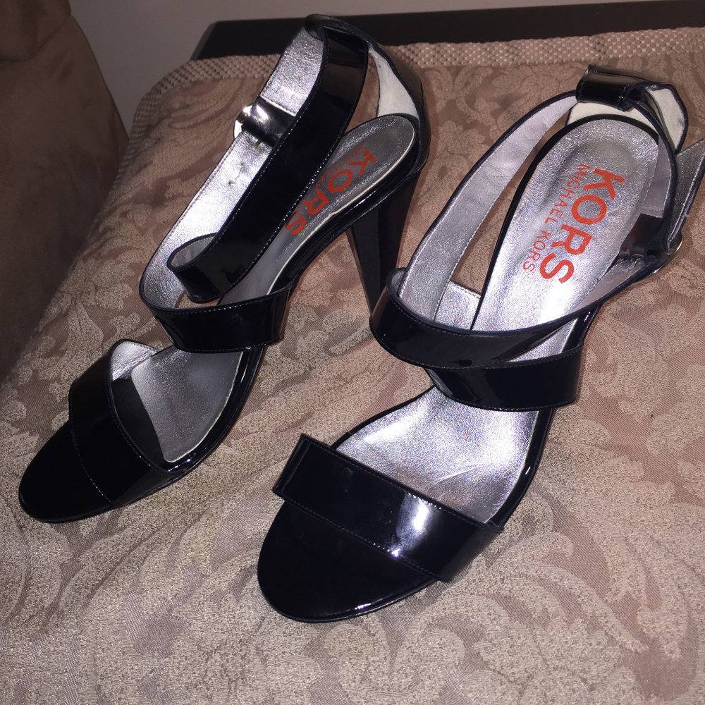 Michael Kors KORS Black Strappy Heels Size 9