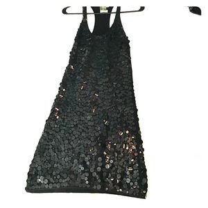 Black sequin racer back dress