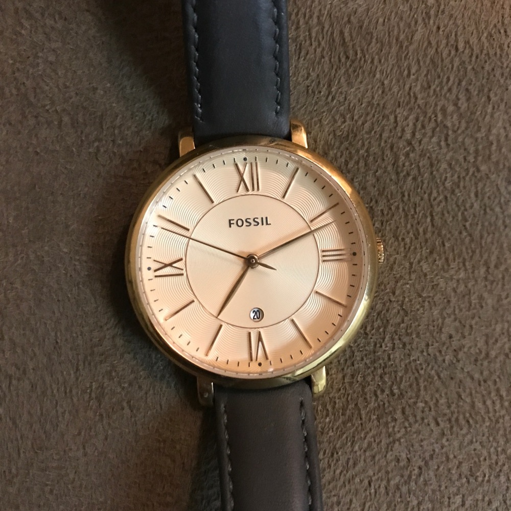 NWOT Fossil Watch: Jacqueline with Leather Straps