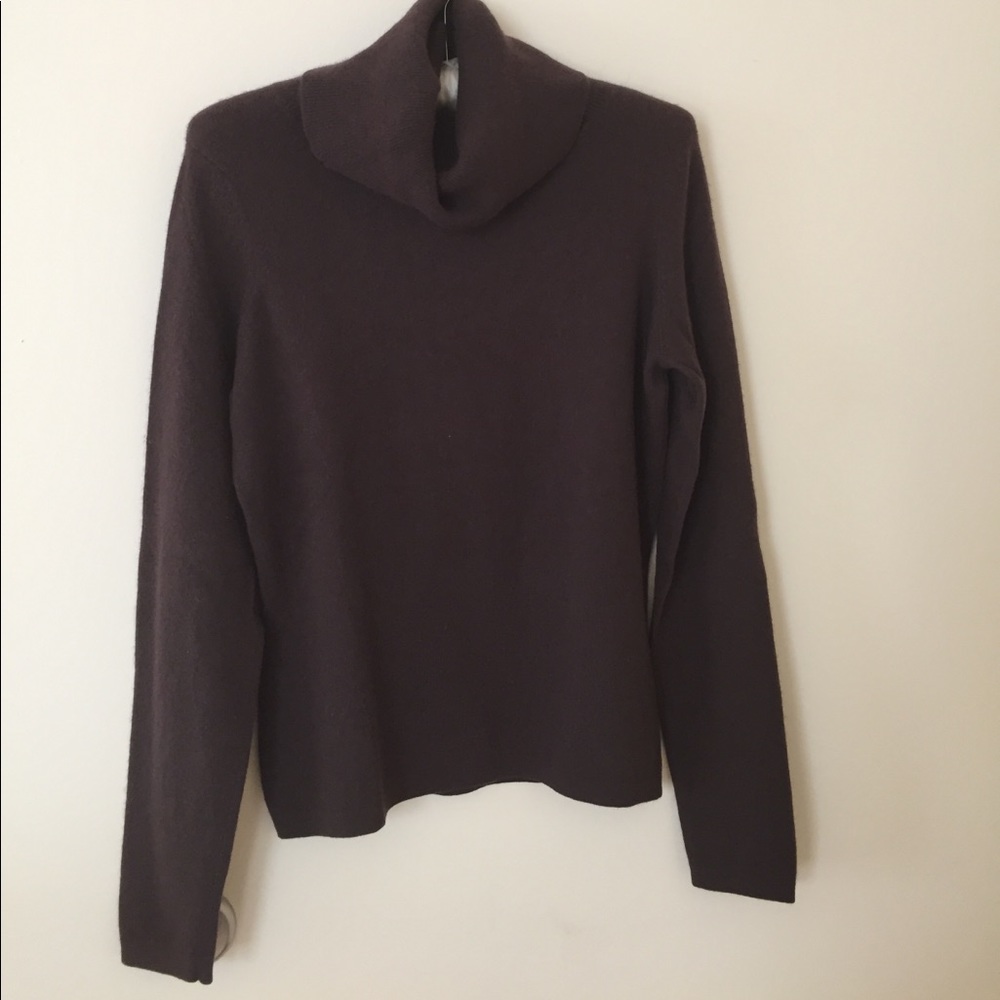 Brown Cashmere Cowl Sweater