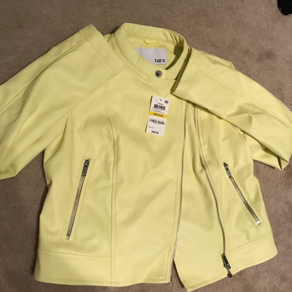 New With Tags Faux Leather Jacket. Bar III.