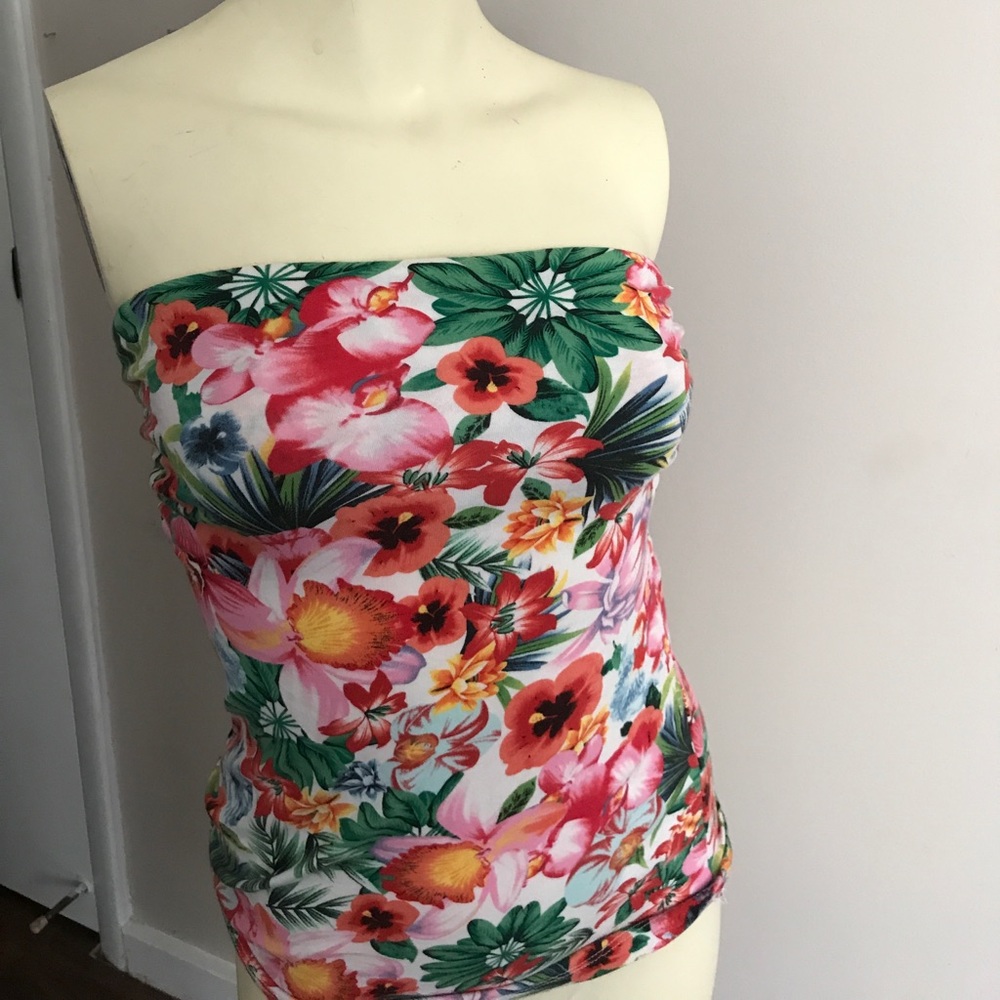 Fun floral pattern tube top