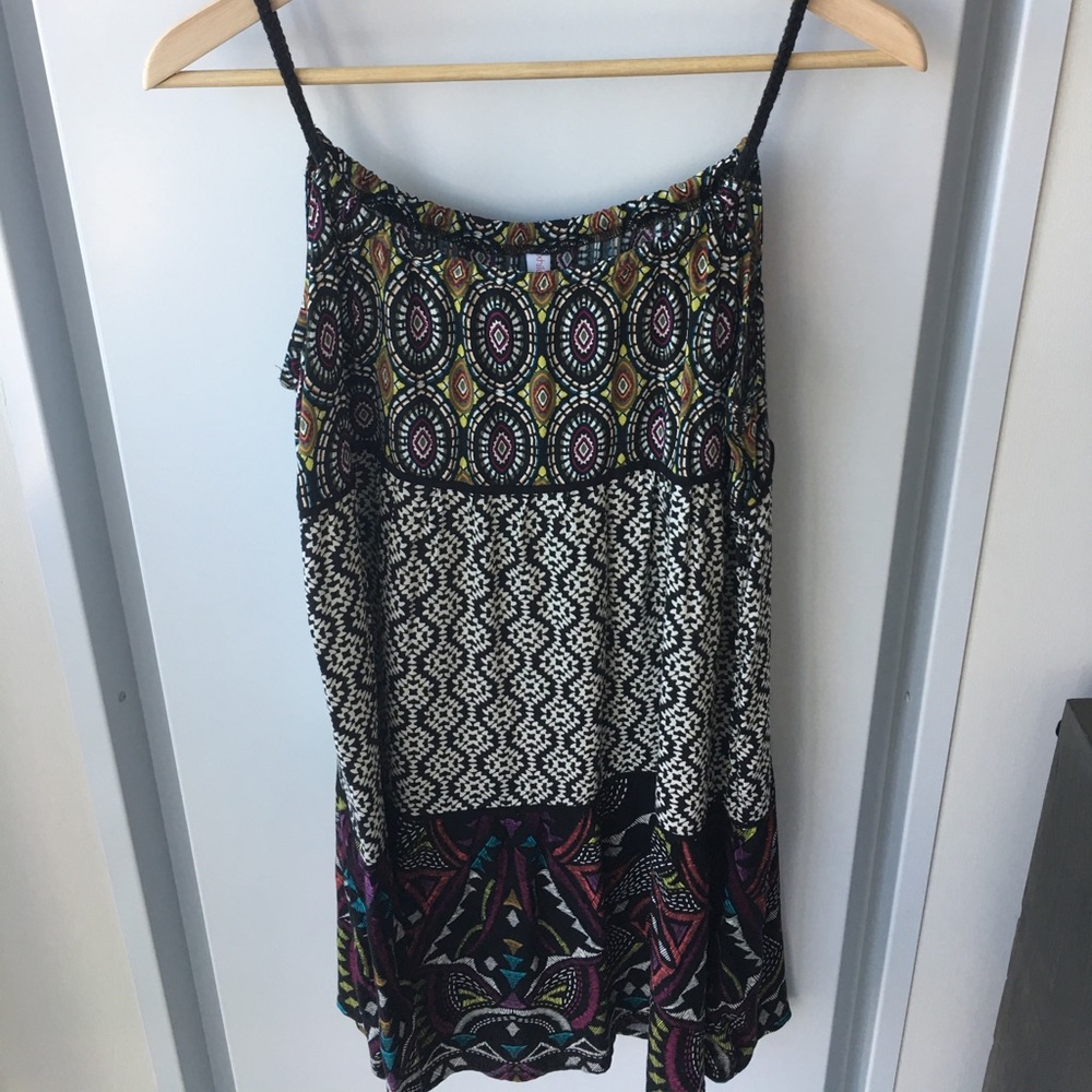 Multi-pattern beach dress