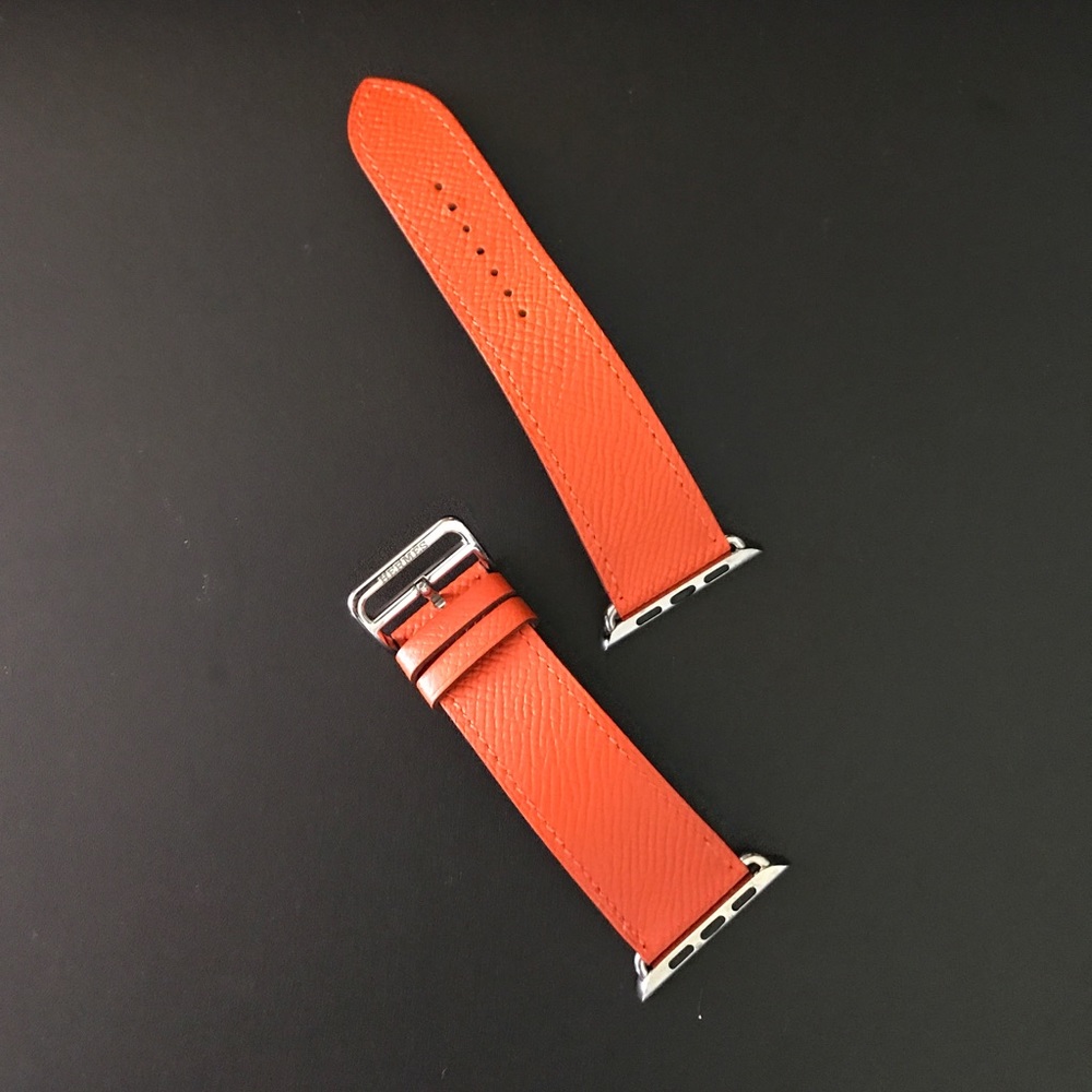 Apple Watch Hermes 42mm Feu Epsom Leather Band