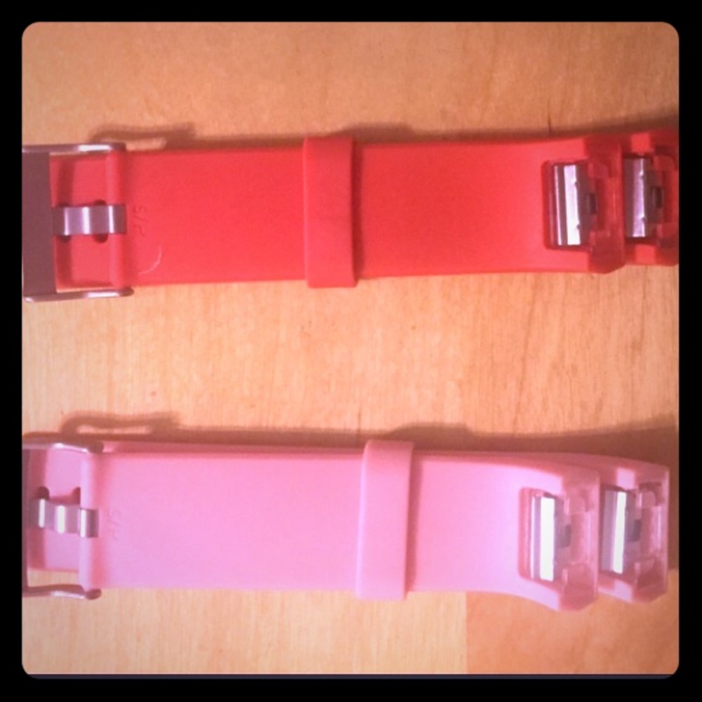 RESERVED FOR LOREN — Red & Pink FitBit bands.