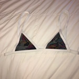 Black floral mesh minimal animal top