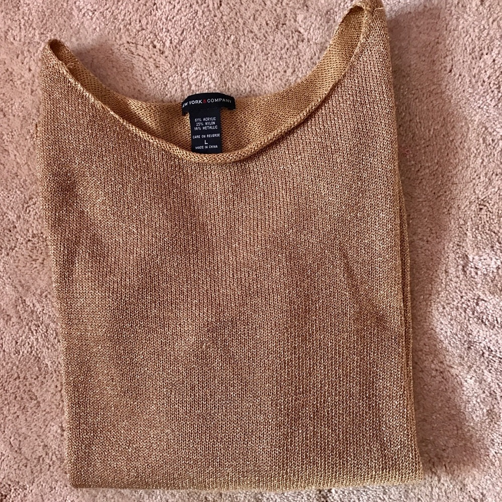 New York and Company Gold Sweater Top