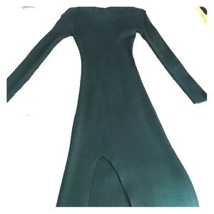 Long bodycon mock turtle neck dress
