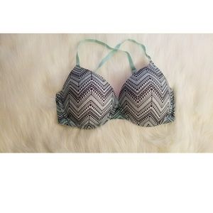 Pink Victoria's Secret Push Up Chevron Bra