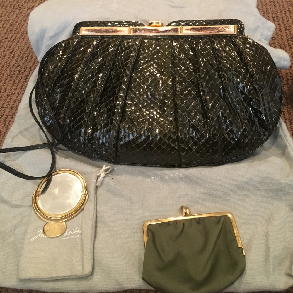 Judith Leiber Snake Skin Clutch