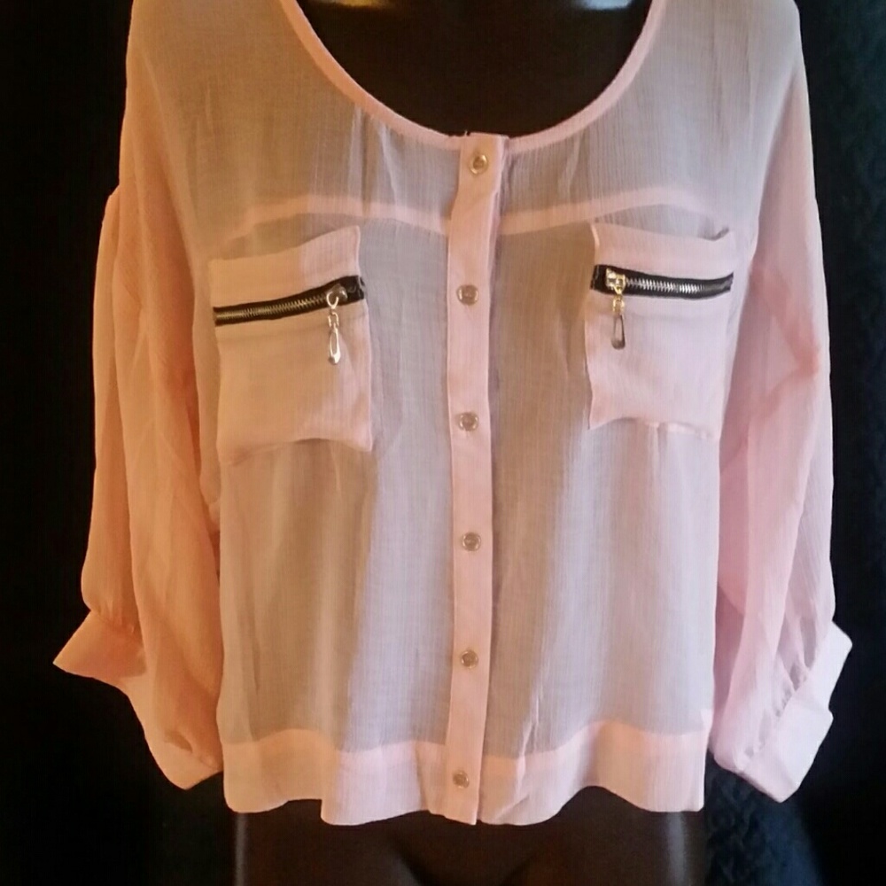Pale Pink Sheer Top