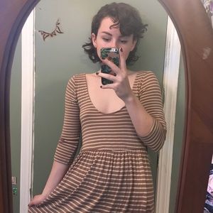 striped fit and flare dress