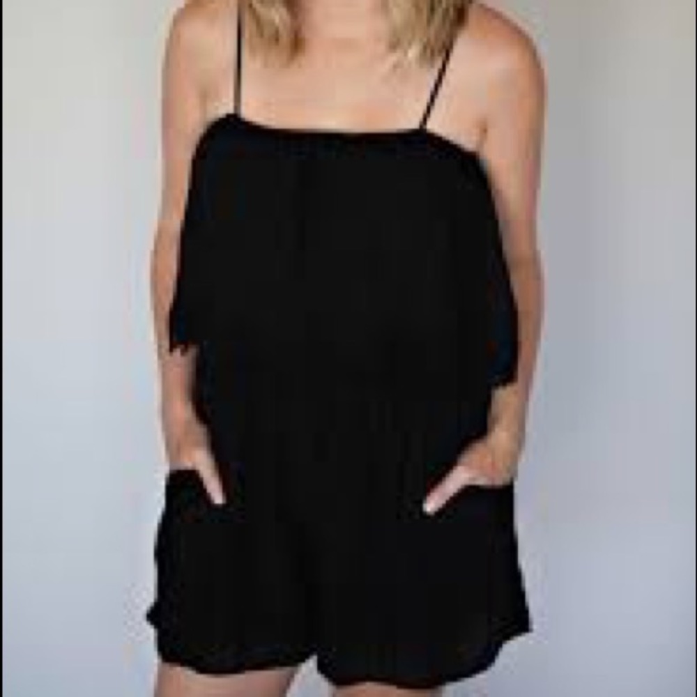 Very J Off the Shoulder Romper Black Large L