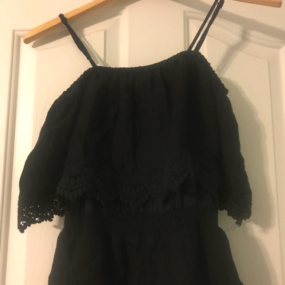 Very J Off the Shoulder Romper Black Large L - Picture 3 of 5