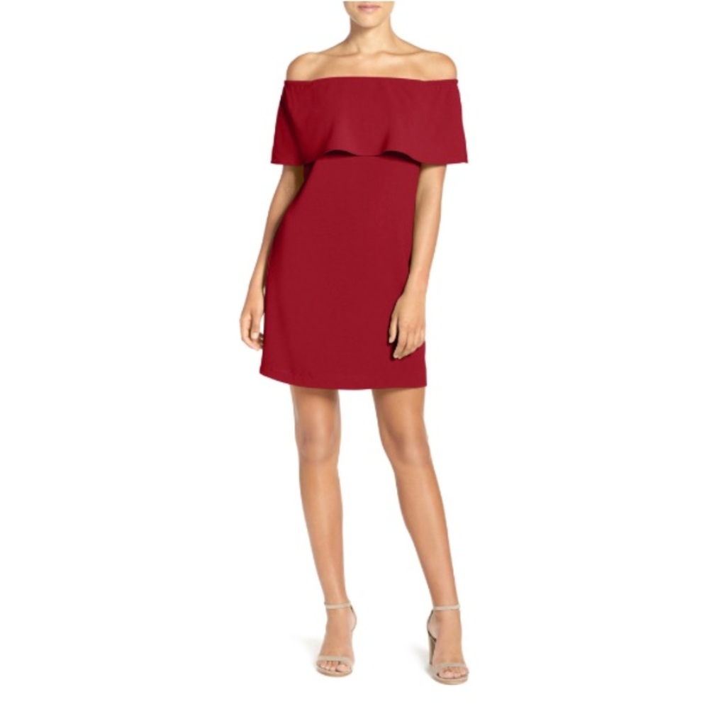 RED!! off the shoulder dress at Nordstrom now