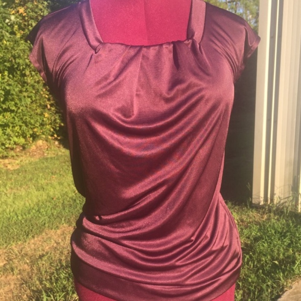 Brown Stretchy Top Sz M Mossimo