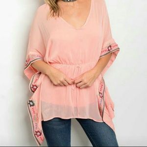 Sheer Pink Embellished Top