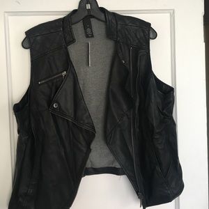 Lane Bryant Black Faux Leather Vest