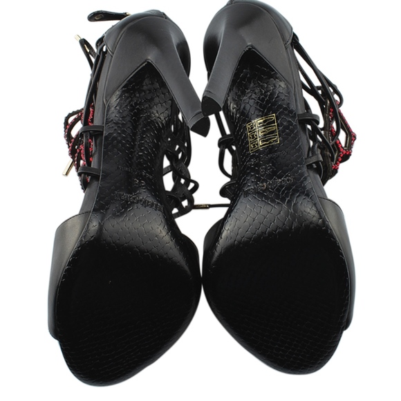 Roberto Cavalli Black Leather Heels Size 8 135656 - Picture 7 of 7