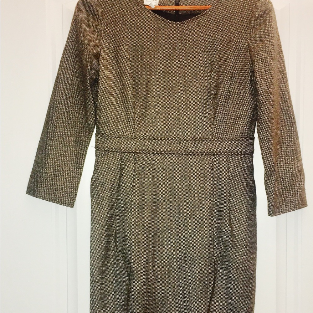 Armani Collezioni Brown Tweed Dress Size 8