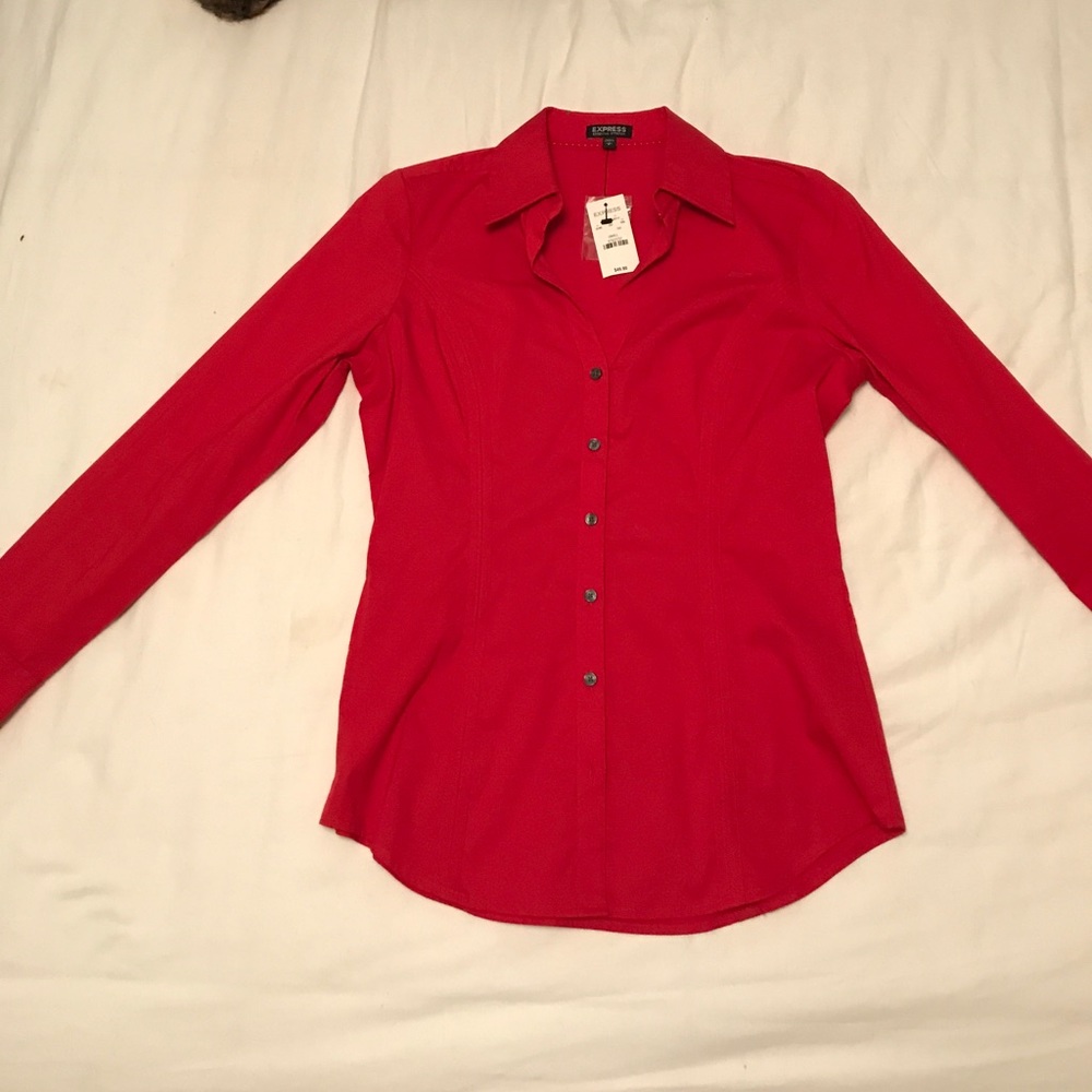 Express tailored button down blouse