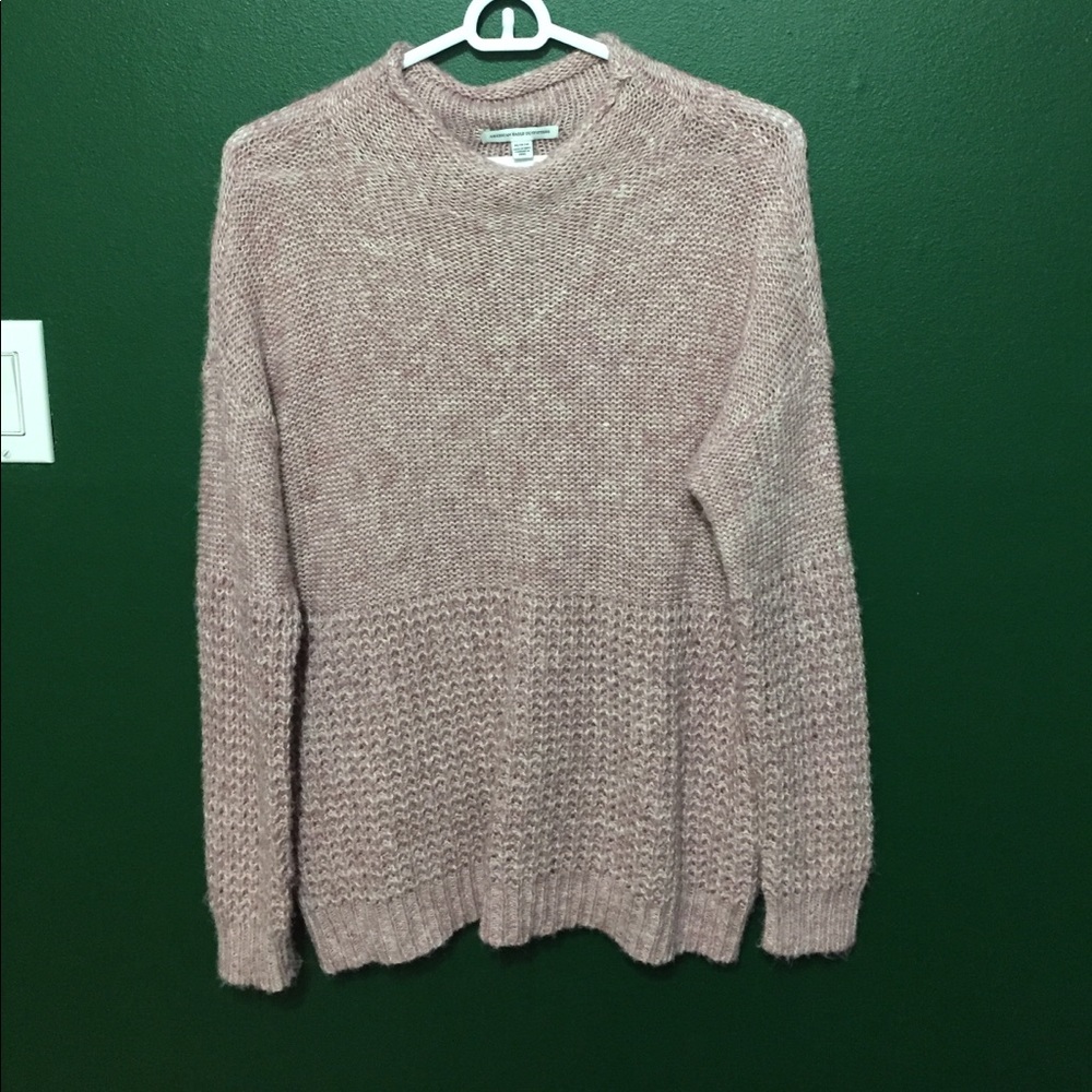 Pink woven sweater