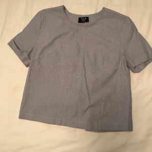 Blue and white stripe top