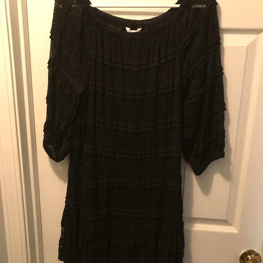 Black All Lace mid sleeve dress