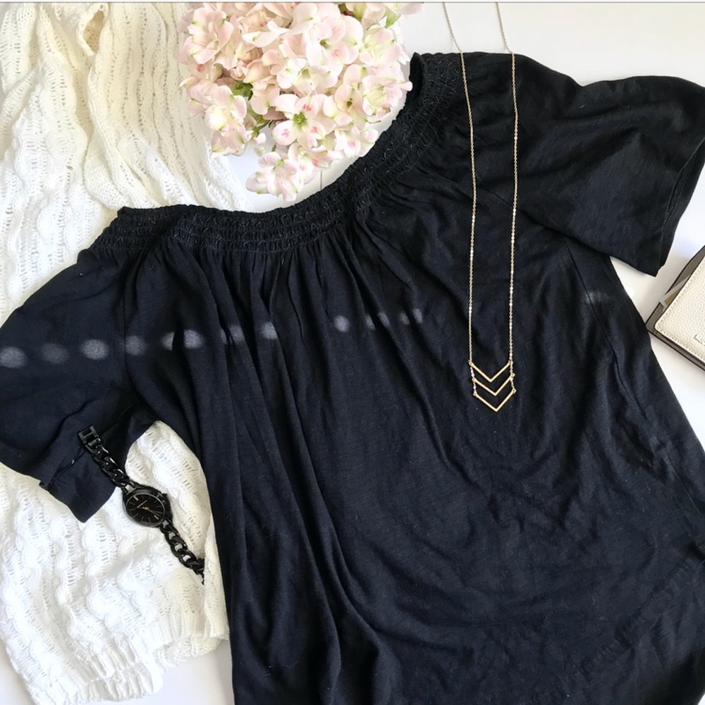 NWT LOFT black off the shoulder top Size S