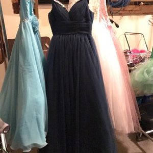 Navy Blue Formal Floor Length Gown Size Small