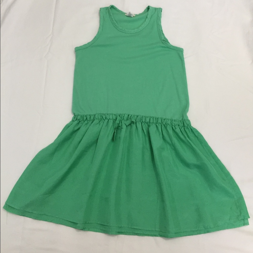 Crewcuts mint dress with silk shirt