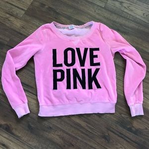Pink velour sweatshirt