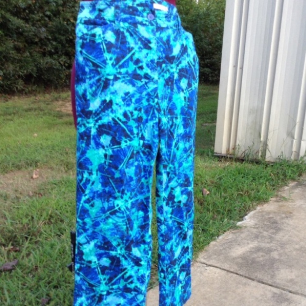 Blue Splatter Jeans Sz 8 JONES NEW YORK