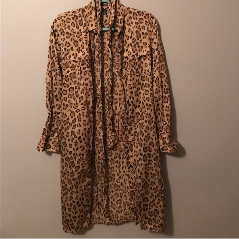 Lauren Ralph Lauren Leopard Shirt Dress w/Belt