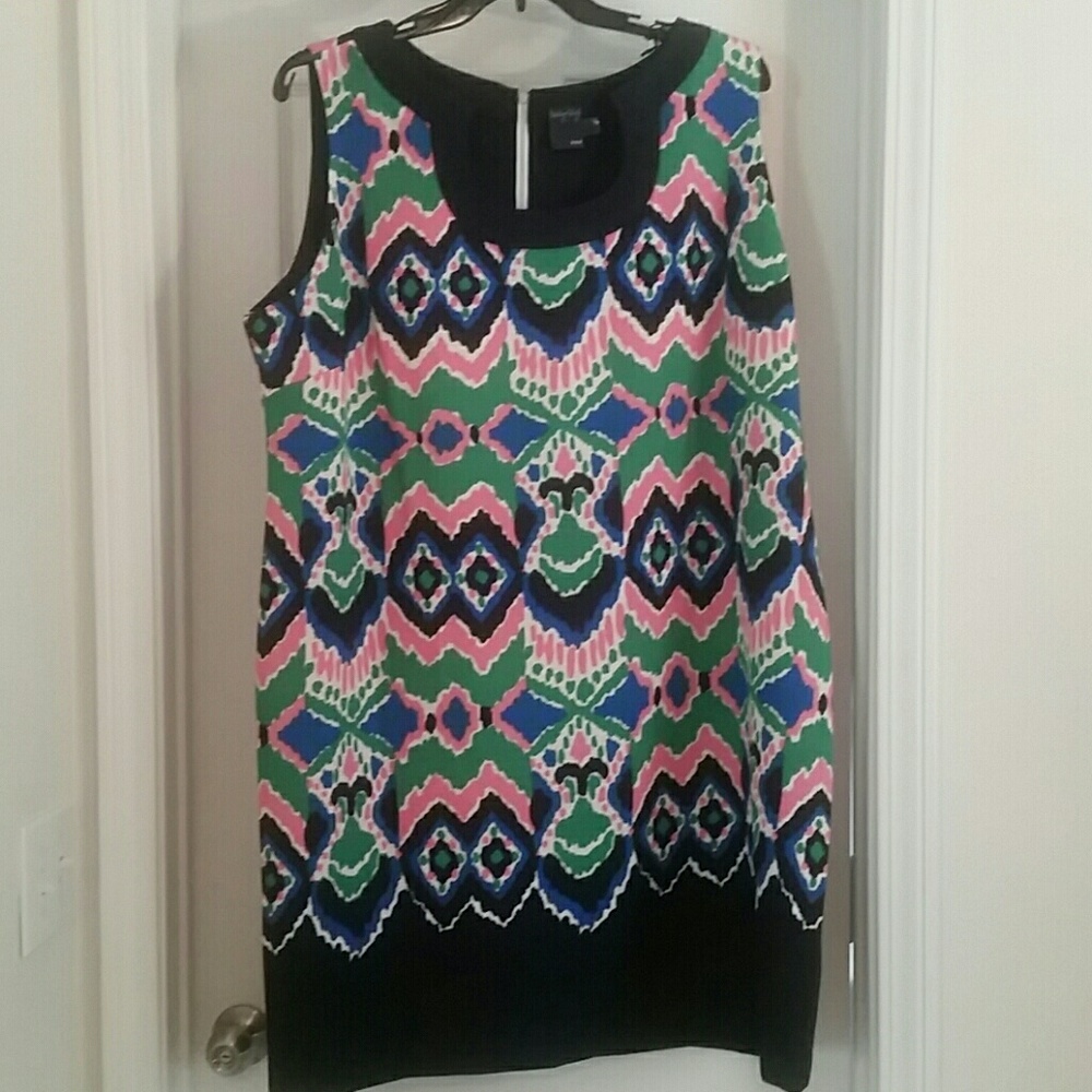 Gabby Skye Navy Multi Print Bodycon Dress 22W