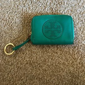 Brand new teal Tory burch key chain